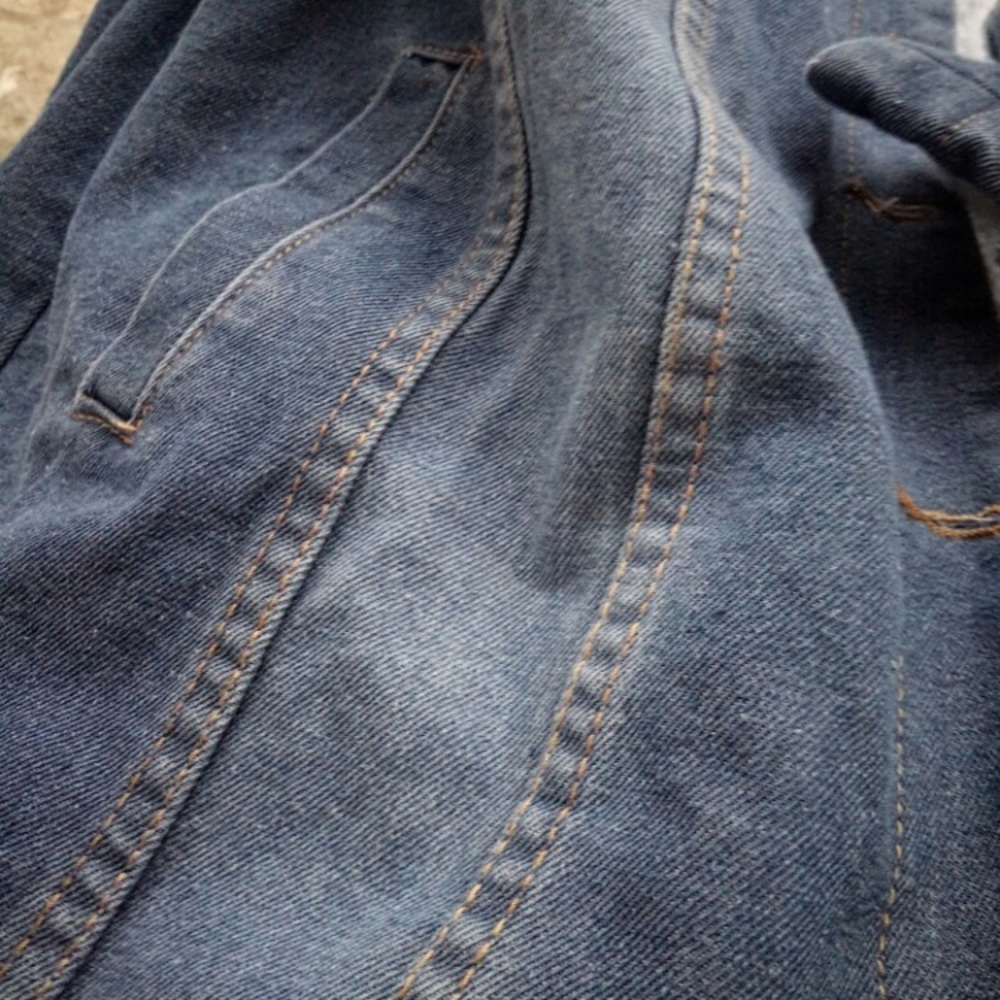 💕LAST💞Long Denim Jacket/ Parka with white fur - Picture 6 of 6